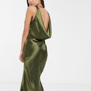 Low back Satin Midi Dress